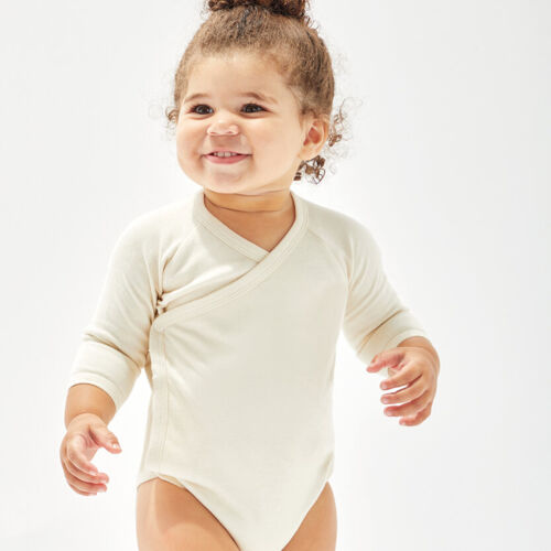 Baby long sleeve kimono bodysuit Thumbnail