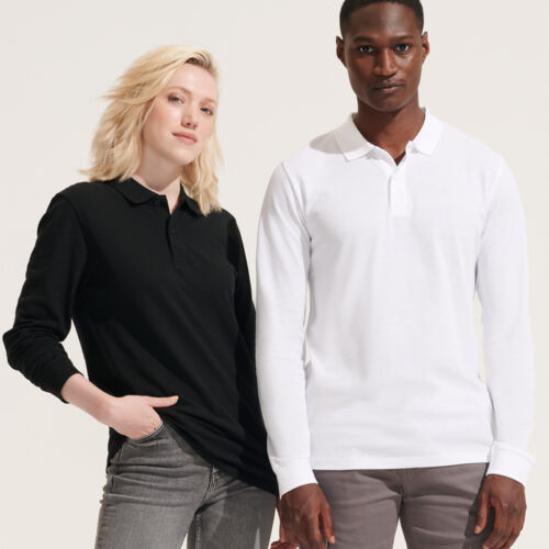 SOL'S Unisex Planet Long Sleeve Piqué Polo Shirt Thumbnail
