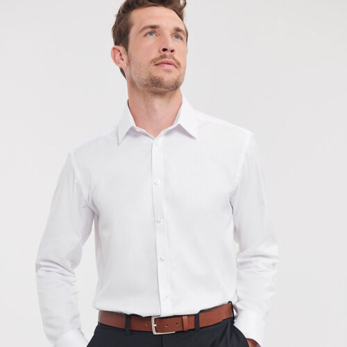 Russell Collection Long sleeve herringbone shirt J962M Long sleeve herringbone shirt Thumbnail
