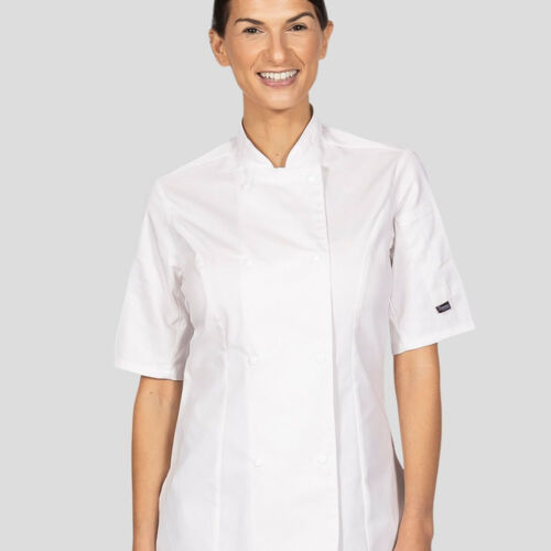 Ladies' Short Sleeve Fitted Chef's Jacket Thumbnail