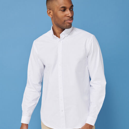 Henbury Modern Long Sleeve Classic Fit Oxford Shirt Thumbnail