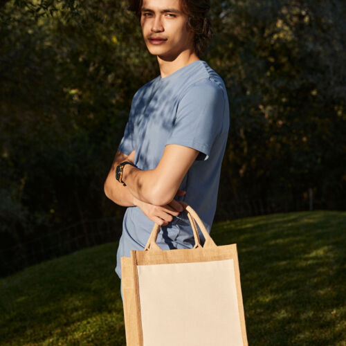 Cotton Pocket Jute Midi Tote Thumbnail